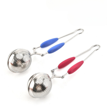 Stainless Steel Tea Ball Infuser with Silicone Grip Handle