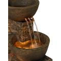 Rustic Outdoor Floor Water Fountain with LED Light