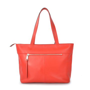 Catalina Leather Shoulder Bag Handcrafted Tote in Red