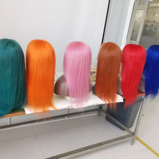 Best Hair PINK ORANGE GREEN BLUE RED PURPLE Colorful Bob Wig Cuticle Aligned 100% Brazilian Virgin Human Hair Lace Front Wigs