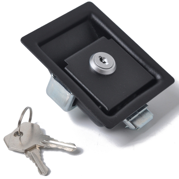 BAJUTU Black Entrance Door Lock With Paddle Bolt Metal Camping Door Latch Handle Zinc Alloy Rv Door Lock Replacement Kit