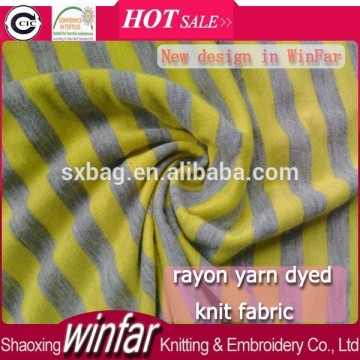 Winfar 100% rayon yarn dye jersey stripe jersey knit fabric wholesale single jersey knit fabric