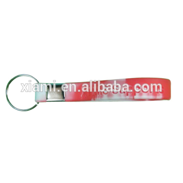 joyous festival time best gift debossed words mix color silicone bracelet keychain