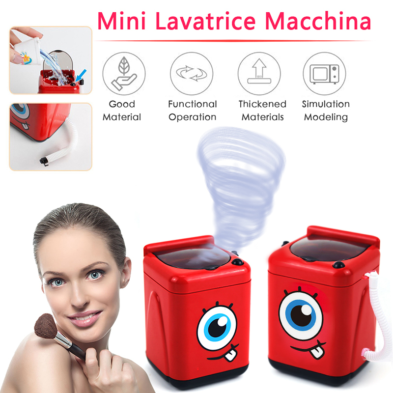 1PC Mini Electric Makeup Brush Cleaner Machine Puff Cleaning Machine Toy Cosmetic Sponge Powder Puff Washer Cleaning Makeup Tool