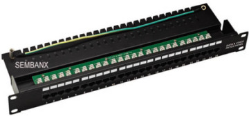 Cat3 porte 25 nero rete Patch Panel