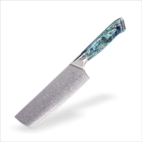 Multipurpose Hammered Damascus Steel Japanese Vegetable Knife: Usuba & Nakiri Knife