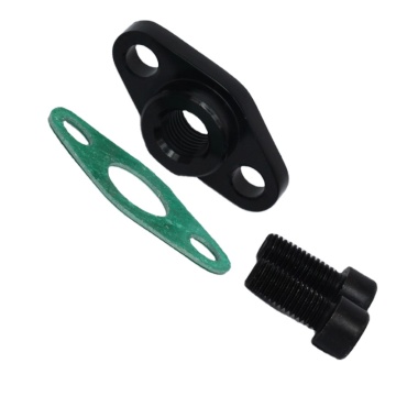 Female 1/4in NPT Aluminum T3 T4 Oil Drain Return Flange Kit