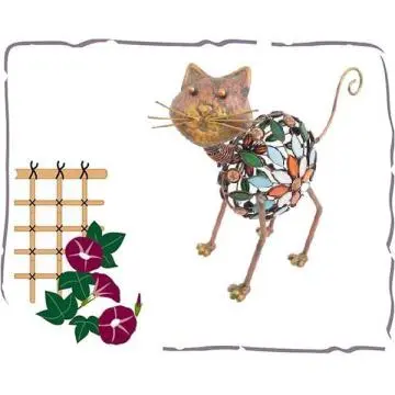 lawn ornaments metal cat