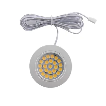LED Under Cabinet Lighting Kit 4 Packs 12V Low Profile Puck Lights with Dimmable Wireless RF Remote for Kitchen, Counter, Gun S