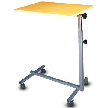 portable adjustable over bed table with castors