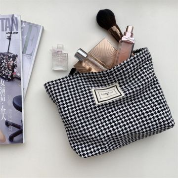 Timeless Check Canvas Makeup Pouch