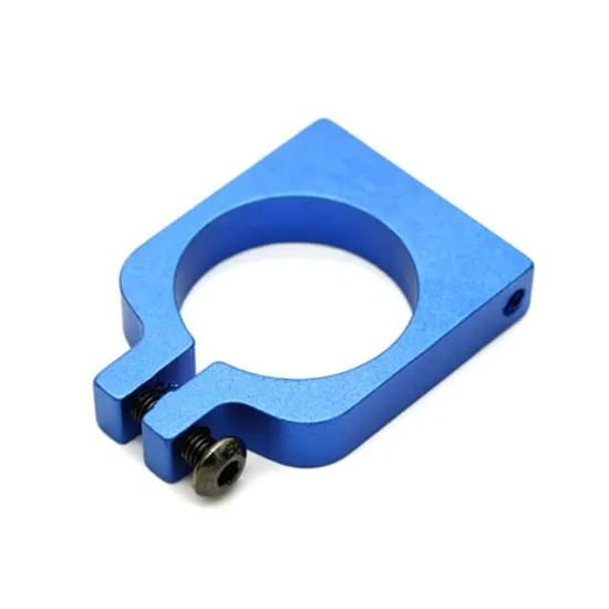 High Quality Blue Anodized Single Sided CNC Aluminum Round Locking Tube Clamp
