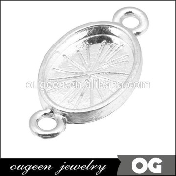 Nickle & Lead free Light silver colour Zinc Alloy oval shape Cabochon Base Setting Pendant