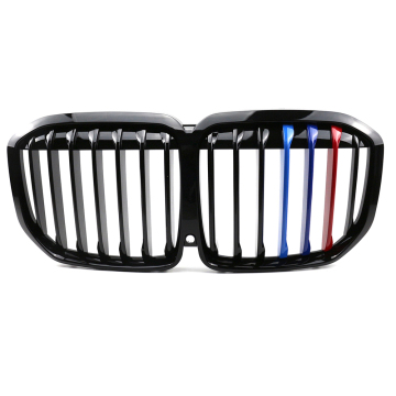 BAZIT 2020+ X7 G07 트라이 컬러 단일 슬랫 신장 ABS Auto Front Grille Assembly M 스타일 BMW