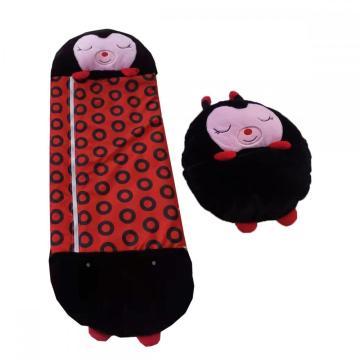With flannel animal sleep bag for cold weather