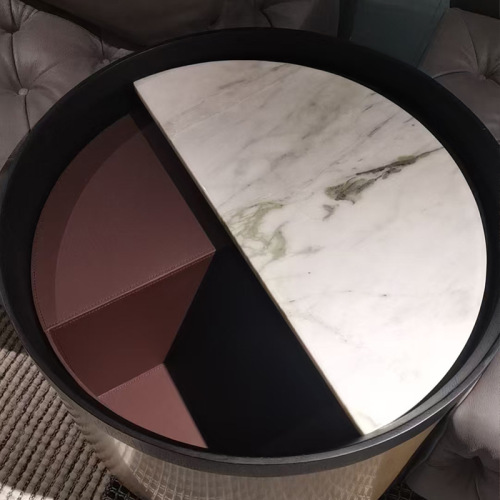 Sofa Kulit Penuh Minimalis Moden Dengan Storan