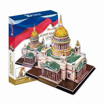 Educational Block Toy with Russia Cathedral Design, Non-poisonous Paper Material