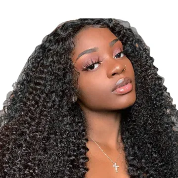 Wholesale Cheap Raw Indian Virgin Kinky Curly Cuticle Aligned Human Hair Hd Full Lace Frontal Wig Transparent Lace Front Wig