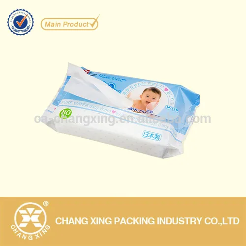 Flexible pet laminated plastic pouch film for baby wipes/wet towels packaging