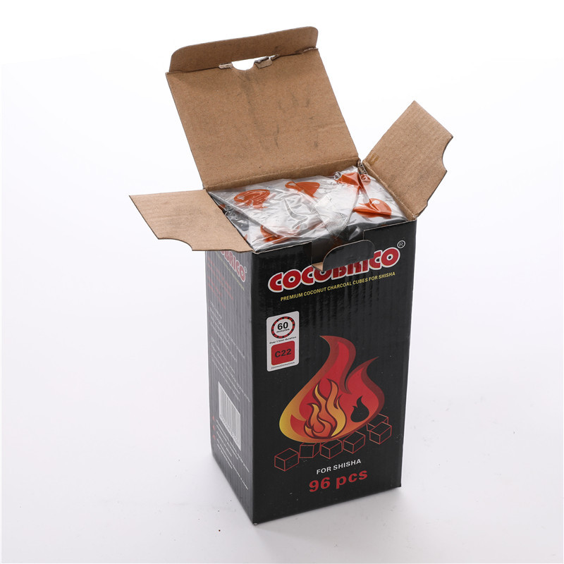 96 Pcs Charcaol Quick Light Burn Hookah Shisha Charcoals Coal Touch Silver Chicha Narguile Natural For Pipes