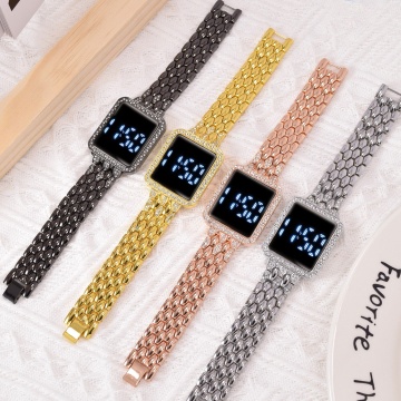Steel Strap Touch Square LED Simple Fashion Watch for Women - International Brands