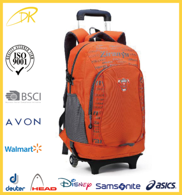 2015 NEW strong teenage wheeled school backpack, wholesale school backpack on wheel