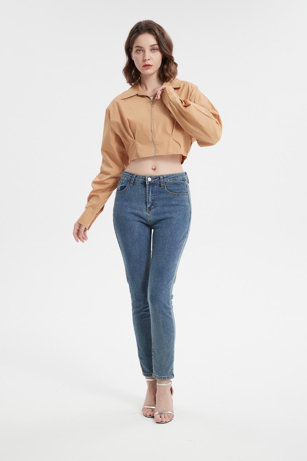 Navel Long Sleeve Tops