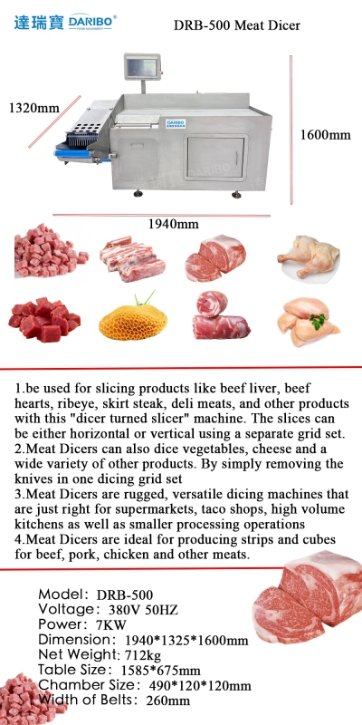 Large Capacity Chicken Bone Cube Dicer/Slicer Machine for Frozen Meat Cube Cutting