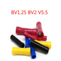 50Pcs BV1.25 BV2.5 BV5.5 Cold pressed copper tube Insulated Crimp Terminals Electrical Wire Cable Crimping Terminal Connector