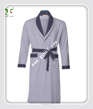 100% cotton kimono collar bathrobe for man