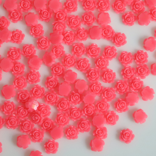 7 MM resina lucite joias de plástico joias de flores rosa joias artesanais contas cabochão enfeite