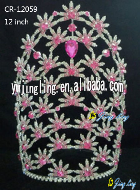 Flower rhinestone crown for sale CR-12059