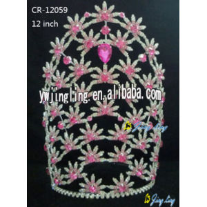 Flower rhinestone crown for sale CR-12059