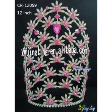 Corona de diamantes de imitación de flor venta CR-12059