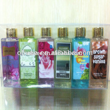 6 new fragrances 120ml body gel set shower gel set with PVC folded box