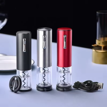 Colorful USB Rechargeable Electric Corkscrew Wine Opener Kit with Foil Cutter