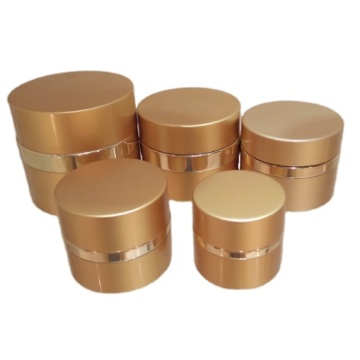 Vianti di crema in alluminio in alluminio in oro di lusso personalizzabili con vetro bianco interno - Disponibile in 5G, 15G, 30G, 50G