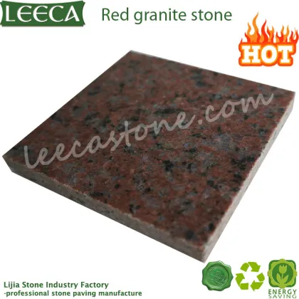 Red granite paving stone brick