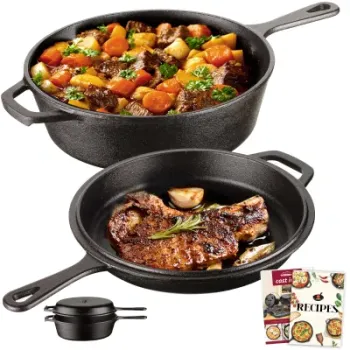 New Design Cast Iron Skillet Lid Induction Grill Stovetop Camping Dutch Oven