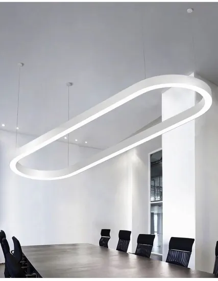 Custom Made Large Ellipse Office Pendant Light - Linkable Oval LED Linear Light