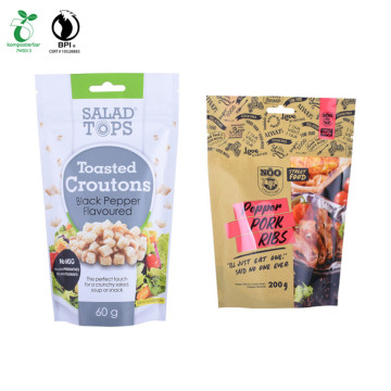 Flat Bottom Kraft Paper Bags with Window Laminated Pouch/Printed PLA Pouch Printed Compostab