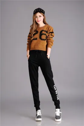 Full length sport trousers women jogger pants