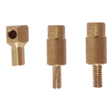 CNC Machined Parts, Made of Brass Terminal Fitting with Thread and Slot