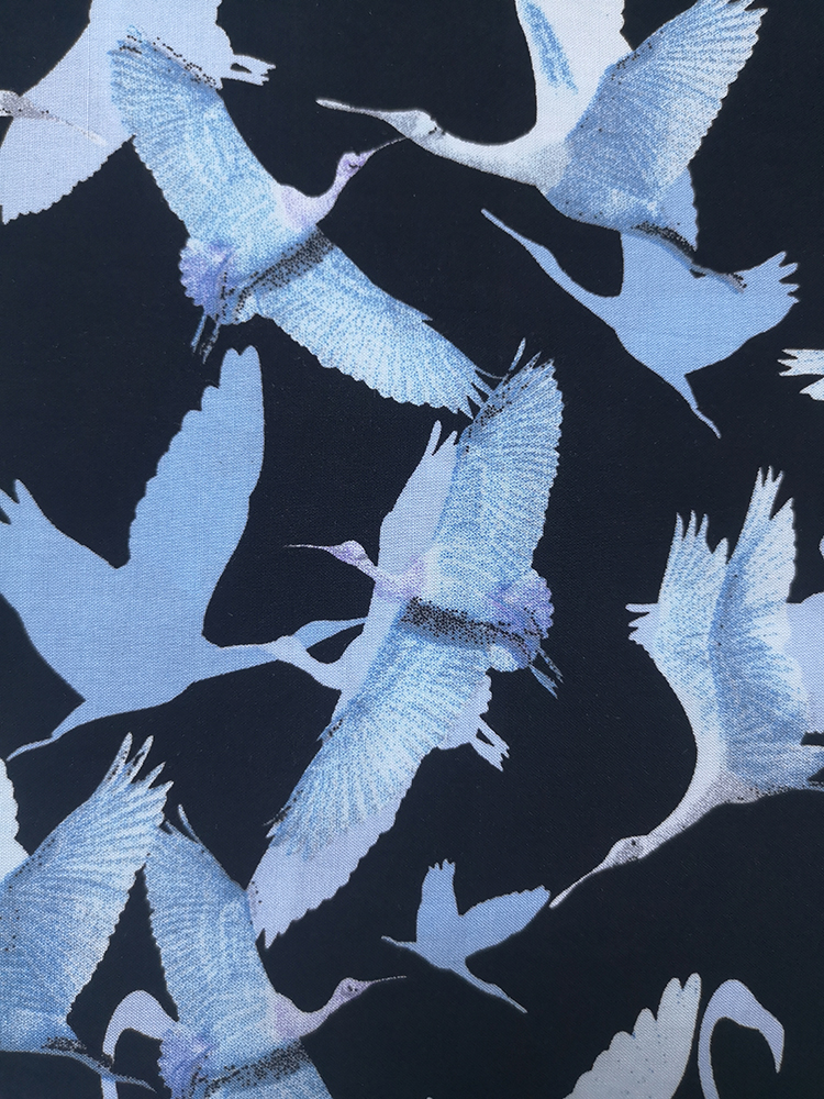 Birds Rayon Challis 30S Air-jet Printing Fabric