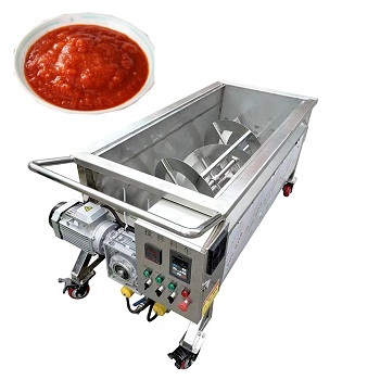 Heating and Cooling Horizontal Ribbon Blender for Chili, Tomato, Bean, Beef, Meat Sauce, and Strawberry Jam Mixing