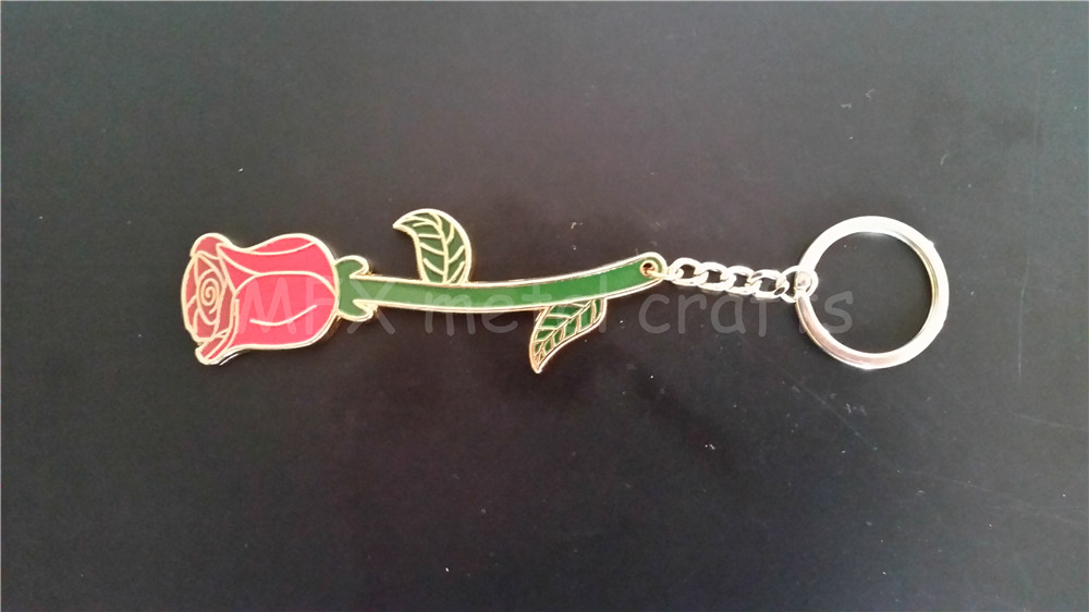 Personalized Metal Plant Rose Bottle Opener Keychain