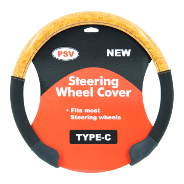 New Vintage Type-C Style PVC PU Leather Steering Wheel Cover: Easy Installation for Car Accessories Upgrade