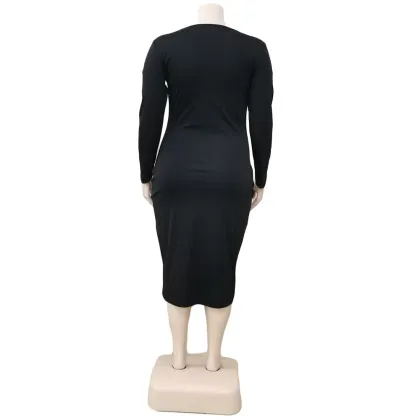 Autumn Hot Selling U-Neck Slim Fit Sexy Dress