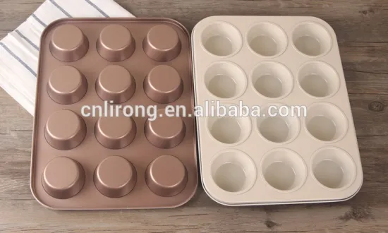 Bakeware 12 cup Ceramic coating round Muffin Pan for 2016 New Year