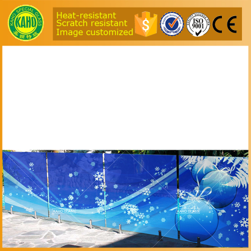 High definition Tempered Digital printed on glass frameless glass pool fencing price with installation guide available